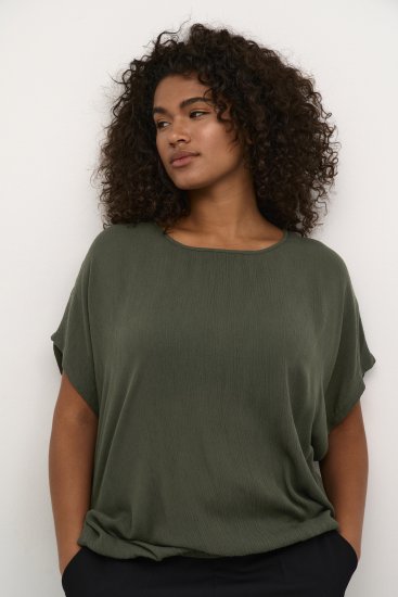 Kaffe Curve Ami Stanley Trumpomis rankovėmis Miško naktis - Marškinėliai - 