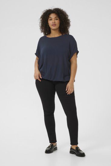 Kaffe Curve Ami Stanley Trumpomis rankovėmis Vidurnakčio jūrinė mėlyna - Marškinėliai - 