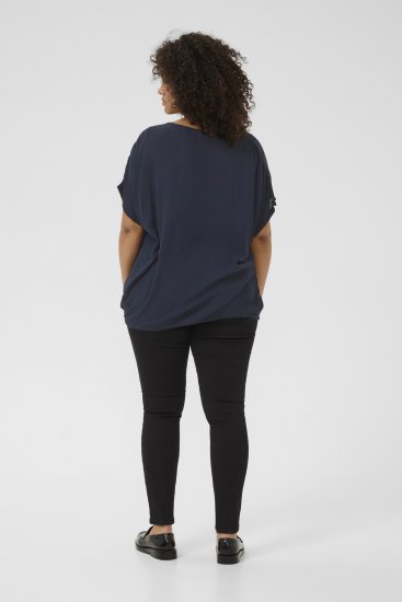 Kaffe Curve Ami Stanley Trumpomis rankovėmis Vidurnakčio jūrinė mėlyna - Marškinėliai - 