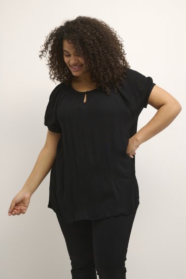 Kaffe Curve Ami Trumpomis rankovėmis Palaidinė Gili juoda - Marškinėliai - 
