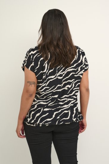 Kaffe Curve Sonna Stanley Topas Juoda/Antique Zebro raštas - Marškinėliai - 