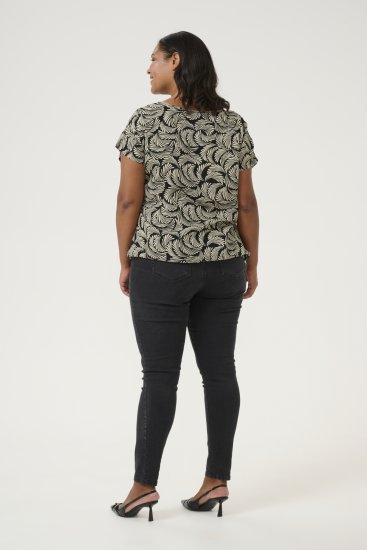 Kaffe Curve Sonna Stanley Topas Gili juoda/Antikinė balta raštas - Marškinėliai - 