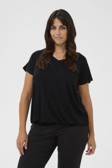 Kaffe Curve Jena V-Neck Marškinėliai Gili juoda - Marškinėliai - 