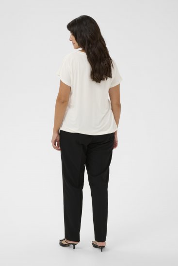 Kaffe Curve Jena V-Neck Marškinėliai Chalk - Marškinėliai - 