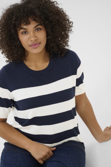 Kaffe Curve Lizzy juostad Megztinis Midnight/Chalk juosta - Marškinėliai - 