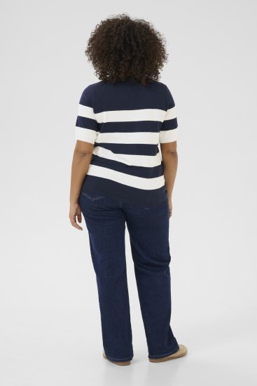 Kaffe Curve Lizzy juostad Megztinis Midnight/Chalk juosta - Marškinėliai - 