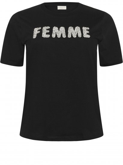 Kaffe Curve Ariana T-Shirt Black - Marškinėliai - 