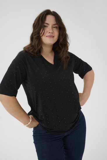Kaffe Curve Phoelina T-Shirt Black - Marškinėliai - 