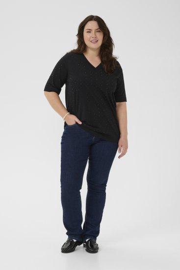 Kaffe Curve Phoelina T-Shirt Black - Marškinėliai - 
