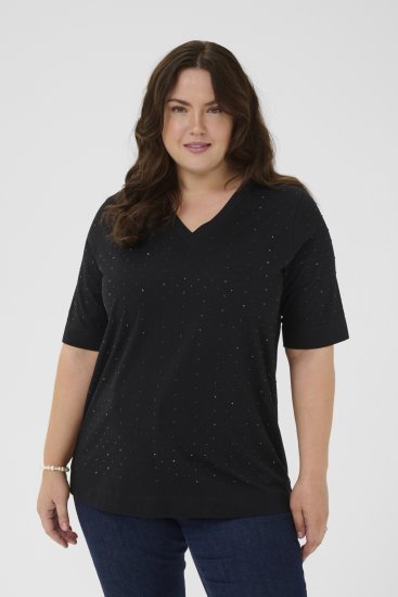 Kaffe Curve Phoelina T-Shirt Black - Marškinėliai - 