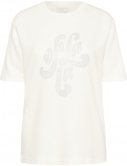 Kaffe Curve Rosa T-Shirt Chalk - Marškinėliai - 