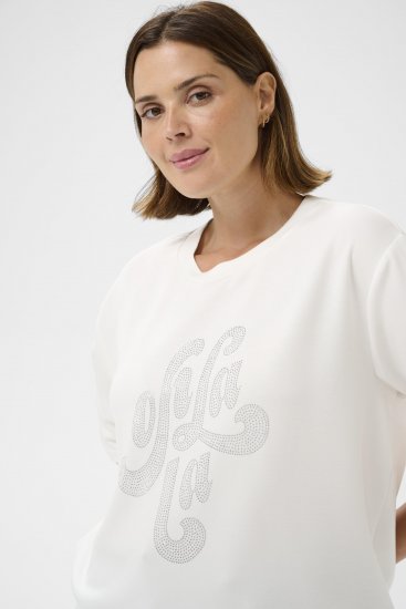 Kaffe Curve Rosa T-Shirt Chalk - Marškinėliai - 