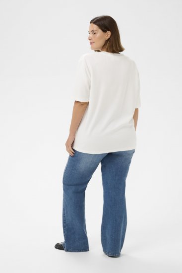 Kaffe Curve Rosa T-Shirt Chalk - Marškinėliai - 