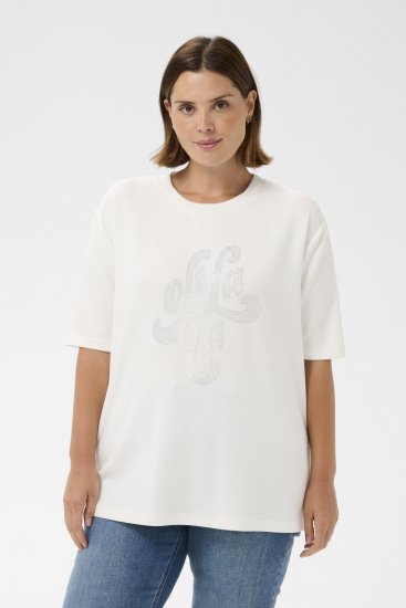 Kaffe Curve Rosa T-Shirt Chalk - Marškinėliai - 