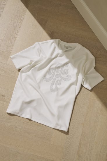 Kaffe Curve Rosa T-Shirt Chalk - Marškinėliai - 
