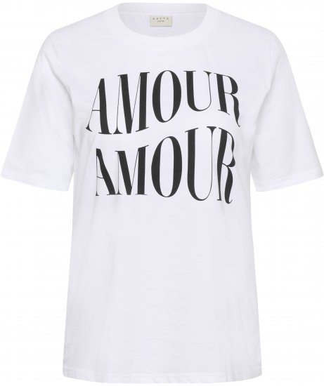 Kaffe Curve Chari T-Shirt Optical White - Marškinėliai - 