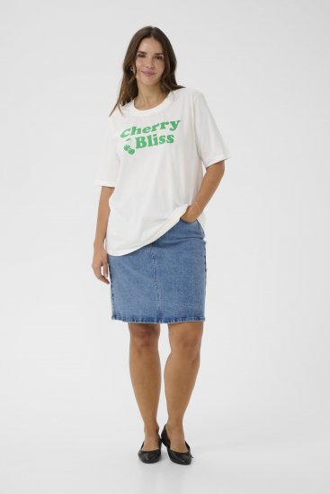 Kaffe Curve Chari T-Shirt Chalk - Marškinėliai - 