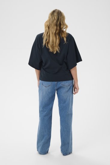 Kaffe Curve Stormi T-Shirt Navy - Marškinėliai - 