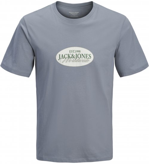 Jack & Jones Catskills Worldwide Marškinėliai Mėlyni - Marškinėliai - Marškinėliai - 2XL-14XL
