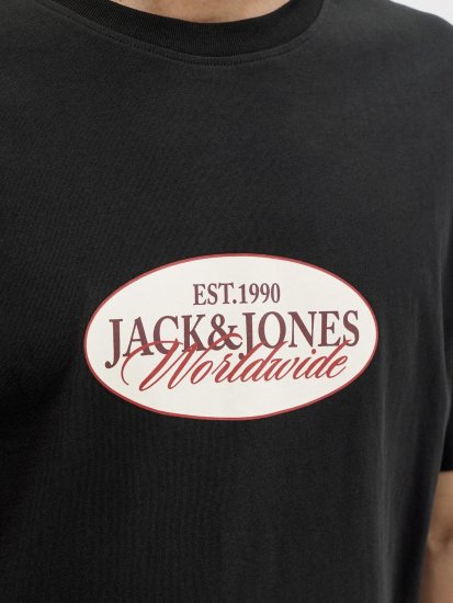 Jack & Jones Catskills Worldwide Marškinėliai Juodi - Marškinėliai - Marškinėliai - 2XL-14XL