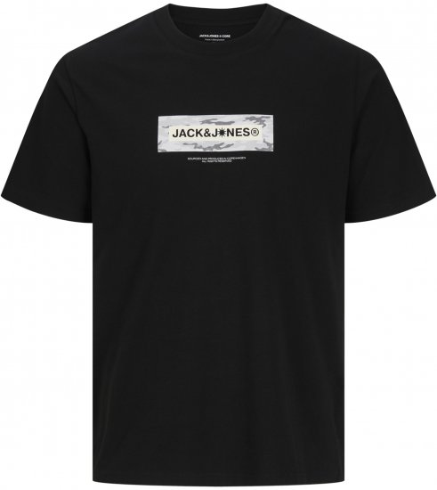 Jack & Jones Breeze Branded T-Shirt Black - Marškinėliai - Marškinėliai - 2XL-14XL