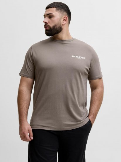 Jack & Jones Oscar T-Shirt Grey - Didelių vyrų marškinėliai su spaudiniais - Didelių vyrų marškinėliai su spaudiniais