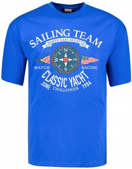Adamo Motivshirt Sailing Comfort Fit Royal Blue - Marškinėliai - Marškinėliai - 2XL-14XL