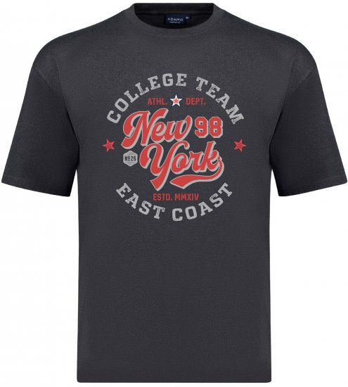 Adamo Motivshirt Comfort Fit College Anthracite - Didelių vyrų marškinėliai su spaudiniais - Didelių vyrų marškinėliai su spaudiniais
