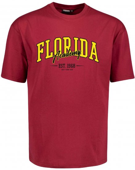 Adamo Florida Comfort Fit T-Shirt Red - Didelių vyrų marškinėliai su spaudiniais - Didelių vyrų marškinėliai su spaudiniais