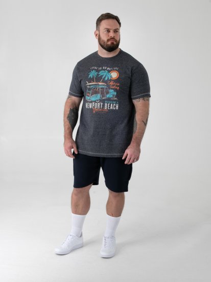 D555 Moyles Newport Beach Woody Car Printed T-Shirt Navy Twist - Didelių vyrų marškinėliai su spaudiniais - Didelių vyrų marškinėliai su spaudiniais