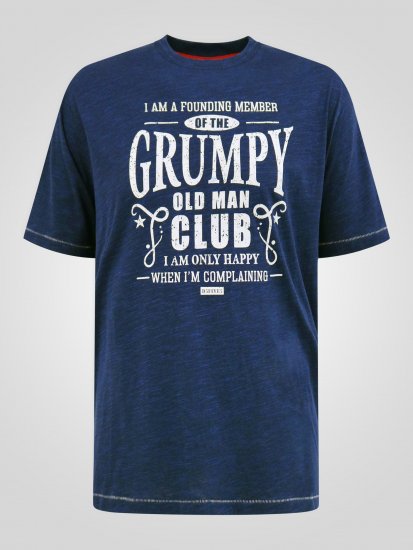 D555 Cooper Grumpy Old Man Printed T-Shirt Navy - Didelių vyrų marškinėliai su spaudiniais - Didelių vyrų marškinėliai su spaudiniais