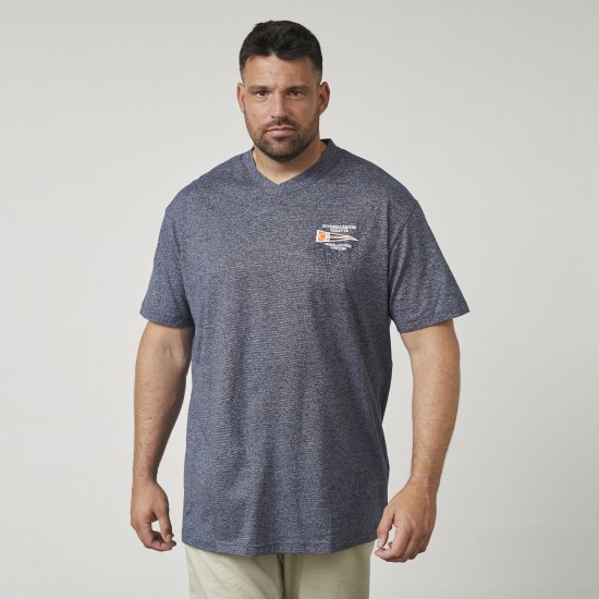 North Latitude 61124 Dryžuoti Marškinėliai Jūrinė Mėlyna - Marškinėliai - Marškinėliai - 2XL-14XL