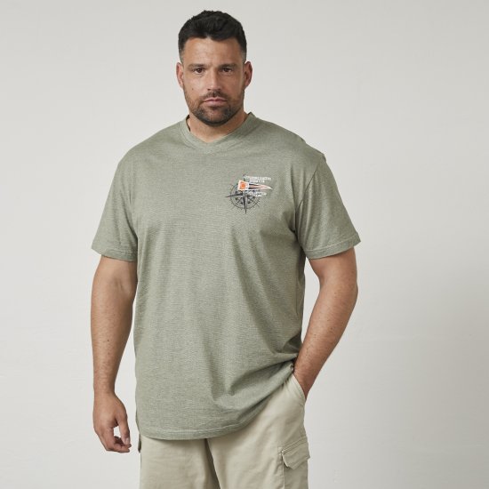 North Latitude 61124 Dryžuoti Marškinėliai Alyvuogių Žalia - Marškinėliai - Marškinėliai - 2XL-14XL