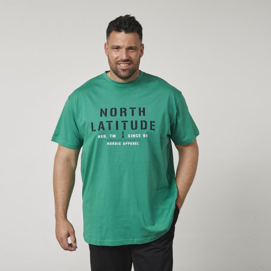 North Latitude 61135 Marškinėliai Su Spauda Žalia - Marškinėliai - Marškinėliai - 2XL-14XL