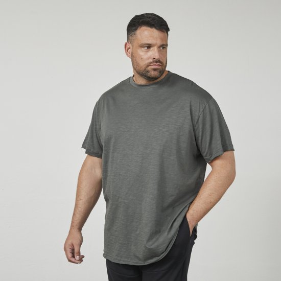 North Latitude 61317 Marškinėliai Slub Su Spauda Ant Nugaros Tamsi Dulkėta Žalia - Marškinėliai - Marškinėliai - 2XL-14XL