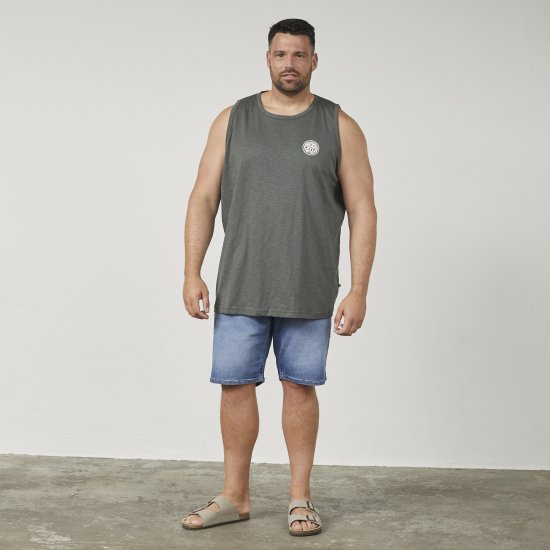 North Latitude 61323 Marškinėliai Be Rankovių Slub Tamsi Dulkėta Žalia - Marškinėliai - Marškinėliai - 2XL-14XL