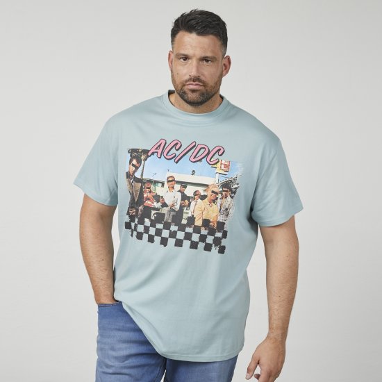 North Latitude 61352 AC/DC Marškinėliai Dulkėta Mėlyna - Marškinėliai - Marškinėliai - 2XL-14XL