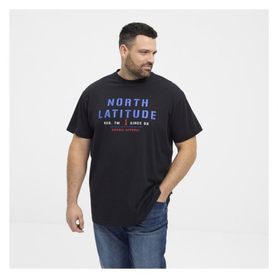 North Latitude Logo T-Shirt Black - Marškinėliai - Marškinėliai - 2XL-14XL