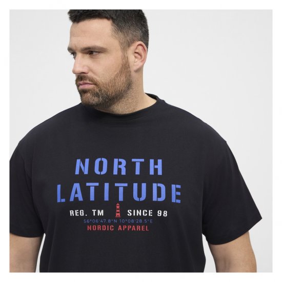 North Latitude Logo T-Shirt Black - Marškinėliai - Marškinėliai - 2XL-14XL