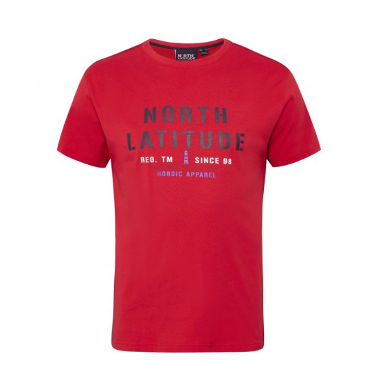 North Latitude Logo T-Shirt Red - Marškinėliai - Marškinėliai - 2XL-14XL