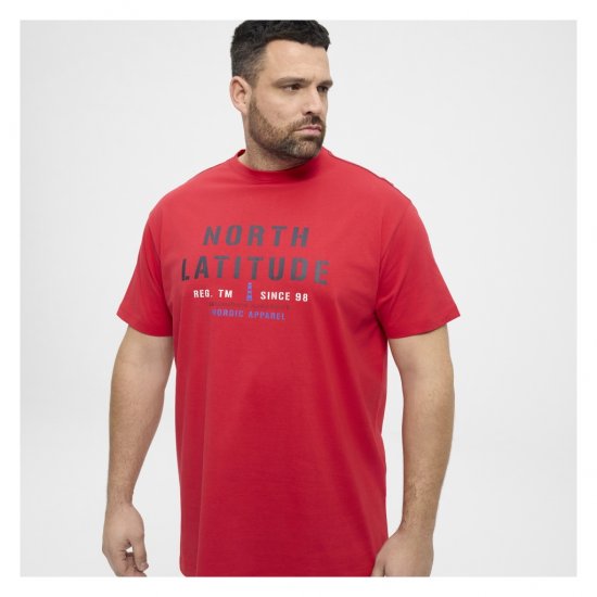 North Latitude Logo T-Shirt Red - Marškinėliai - Marškinėliai - 2XL-14XL
