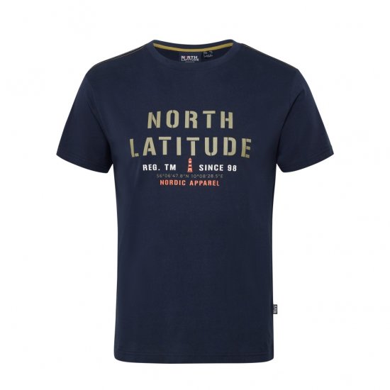 North Latitude Logo T-Shirt Navy - Marškinėliai - Marškinėliai - 2XL-14XL