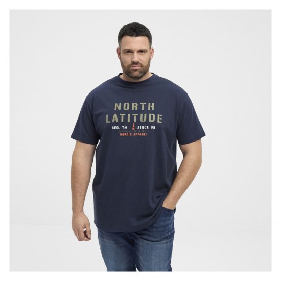 North Latitude Logo T-Shirt Navy - Marškinėliai - Marškinėliai - 2XL-14XL