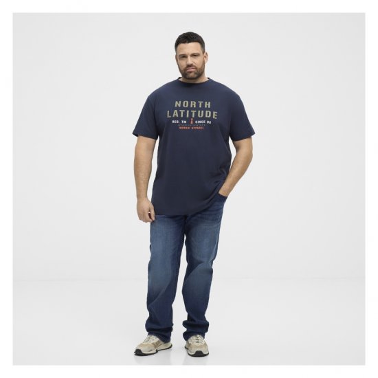 North Latitude Logo T-Shirt Navy - Marškinėliai - Marškinėliai - 2XL-14XL