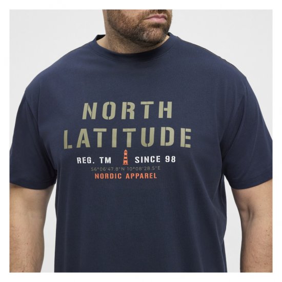 North Latitude Logo T-Shirt Navy - Marškinėliai - Marškinėliai - 2XL-14XL
