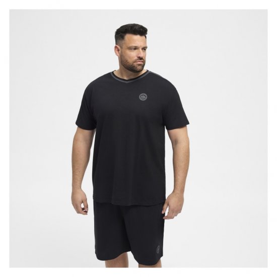 North Latitude Pyjama T-Shirt V-Neck Short Sleeve Black - Pižama/Loungewear - Didelių Dydžių Vyriškos Pižamos