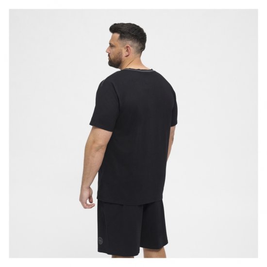 North Latitude Pyjama T-Shirt V-Neck Short Sleeve Black - Pižama/Loungewear - Didelių Dydžių Vyriškos Pižamos