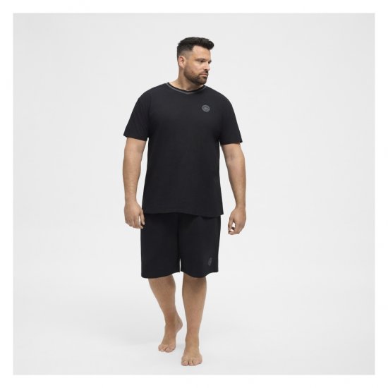 North Latitude Pyjama T-Shirt V-Neck Short Sleeve Black - Pižama/Loungewear - Didelių Dydžių Vyriškos Pižamos