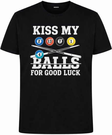 Espionage T436 Good Luck Kiss Printed T-Shirt Black - Marškinėliai - Marškinėliai - 2XL-14XL