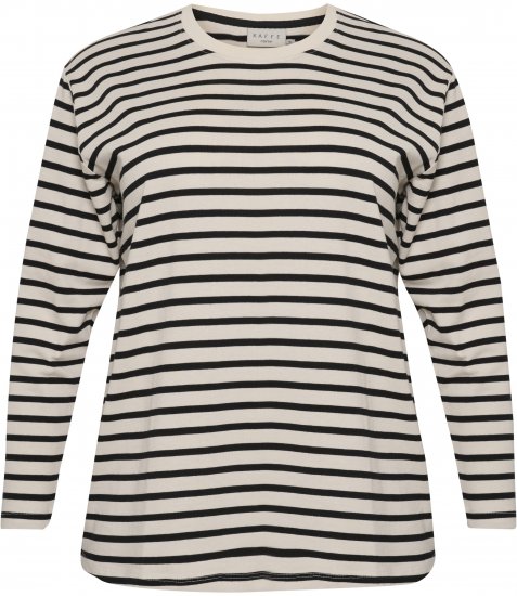 Kaffe Curve Winni Ilgomis rankovėmis Marškinėliai Antikinė balta/Juoda juosta - Marškinėliai - 